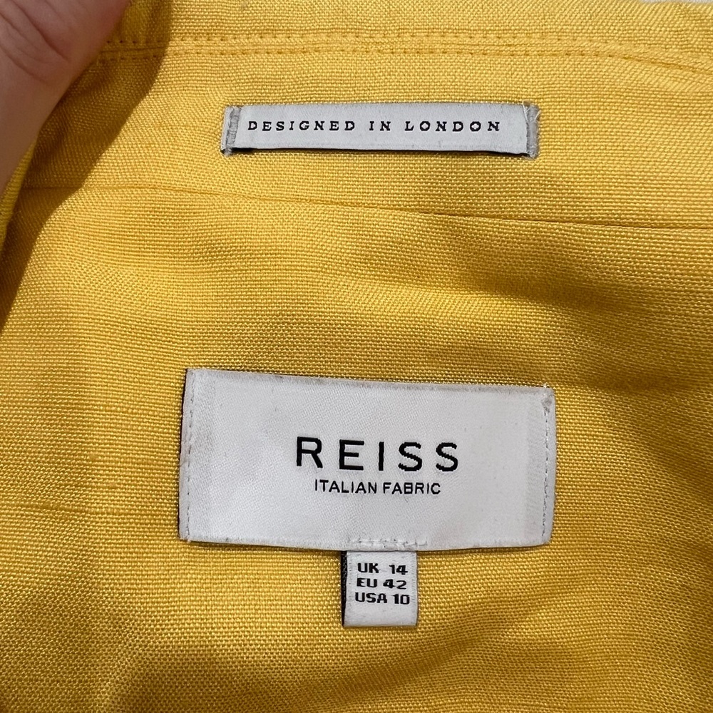 REISS Women's Haya Jacket Single Breasted Blazer Sun Yellow Size US 10 $440 - Picture 4 of 8